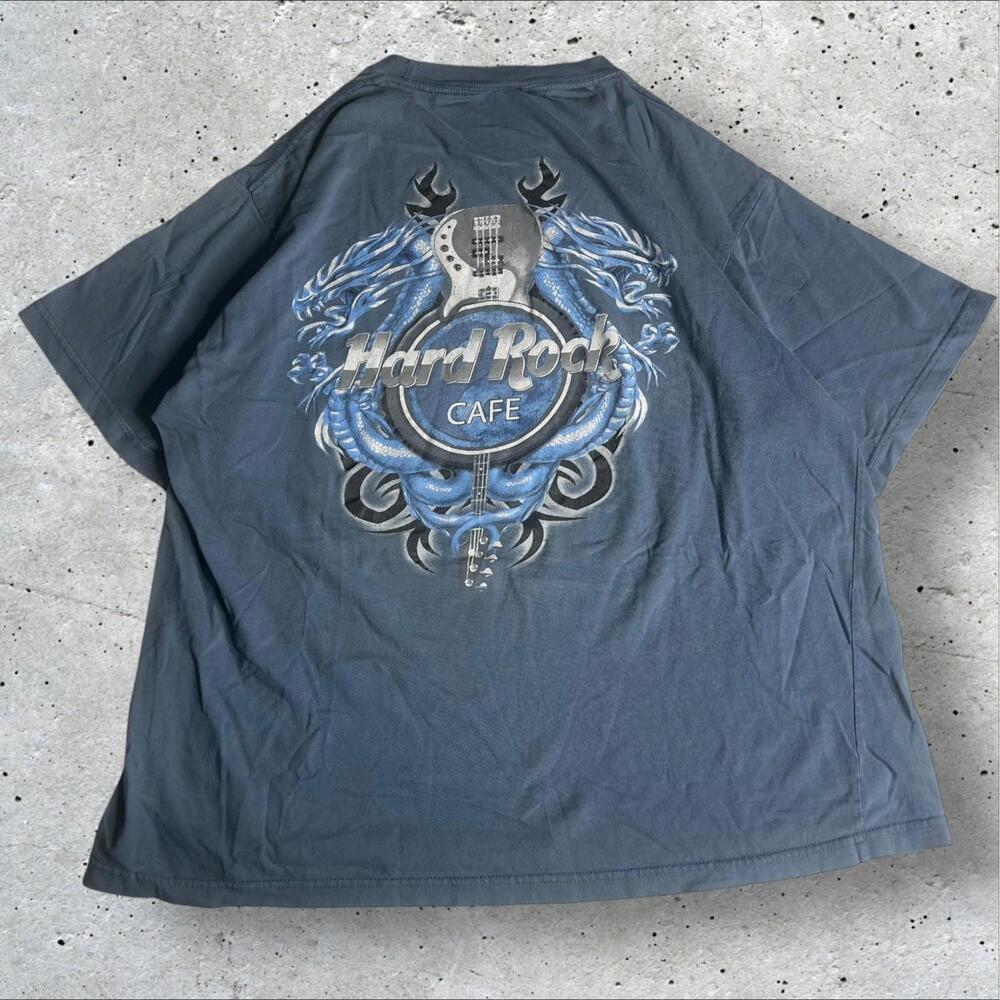 Hard Rock Cafe Hawaii T‎ Shirt Blue Dragon Vintage Y2K Size XL